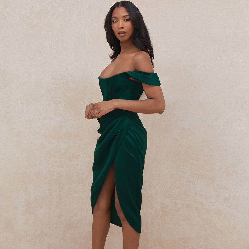 emerald cocktail dress